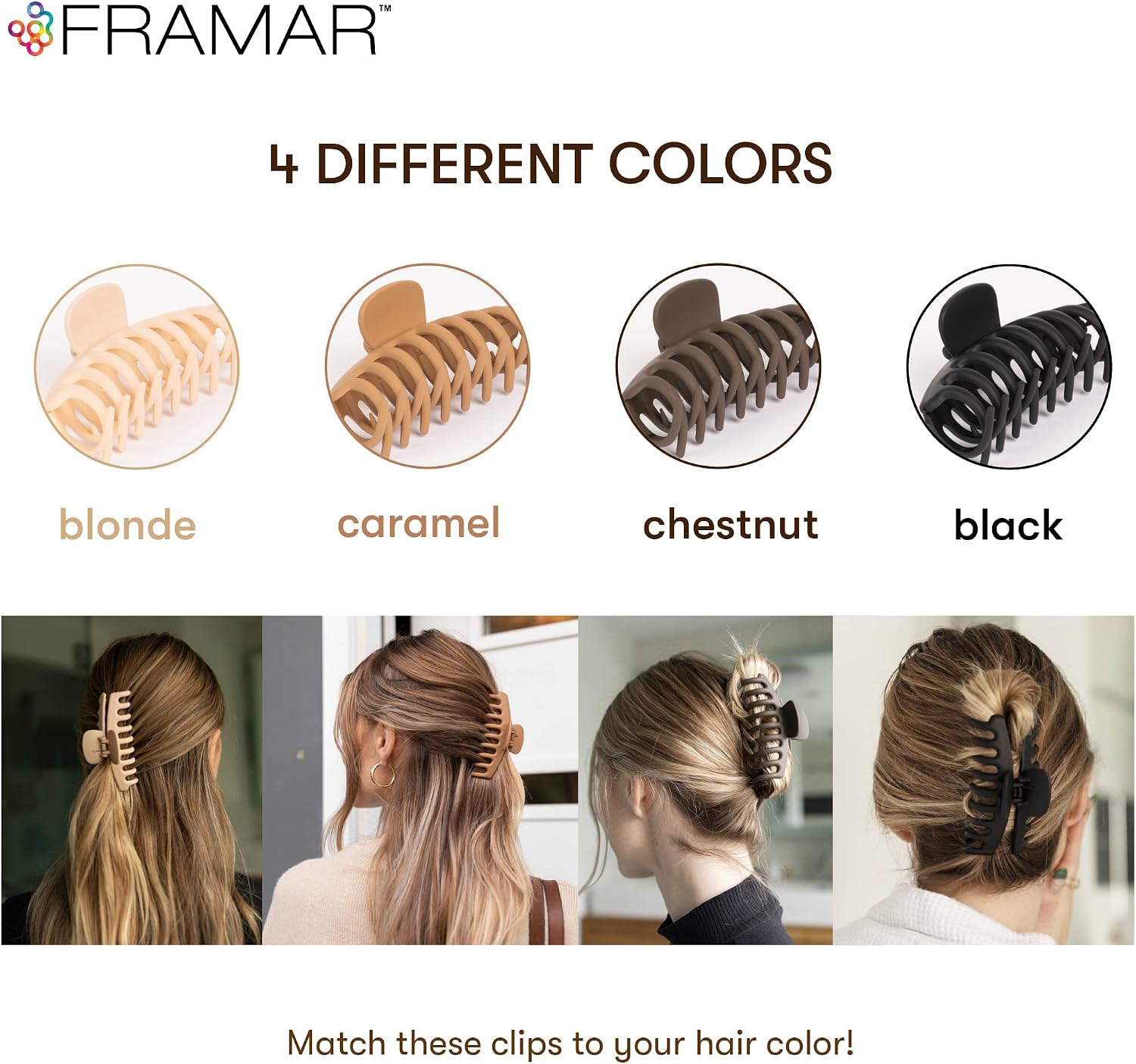 Large Hair Claw Clip – Hair Clips Women, Extra Large Claw Clip for Thick Hair Claw Clips, Hair Claw Clips for Women Thick Hair – Neutral Claw Clips 4 Pack