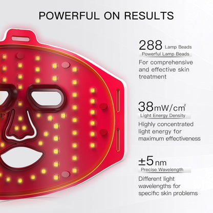 Red Light Therapy for Face, Led Face Mask Light Therapy, Infrared Red Light Therapy Mask, Advanced Anti-Aging Wrinkle Acne Removal Skin Care Device for All Skin Types at Home (Elegante White)