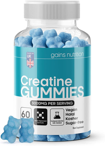 GN Creatine Gummies | 60 Chewable Creatine Gummies for Men & Women - 3000Mg Creatine-Monohydrate per Serving | Berry Flavour, Non-Gmo & Suitable for Vegans & Vegetarians